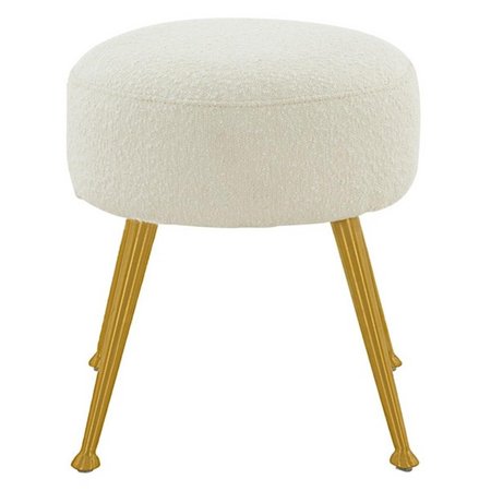 SAFAVIEH Anna Sheepskin Ottoman, Ivory & Gold SFV4747D